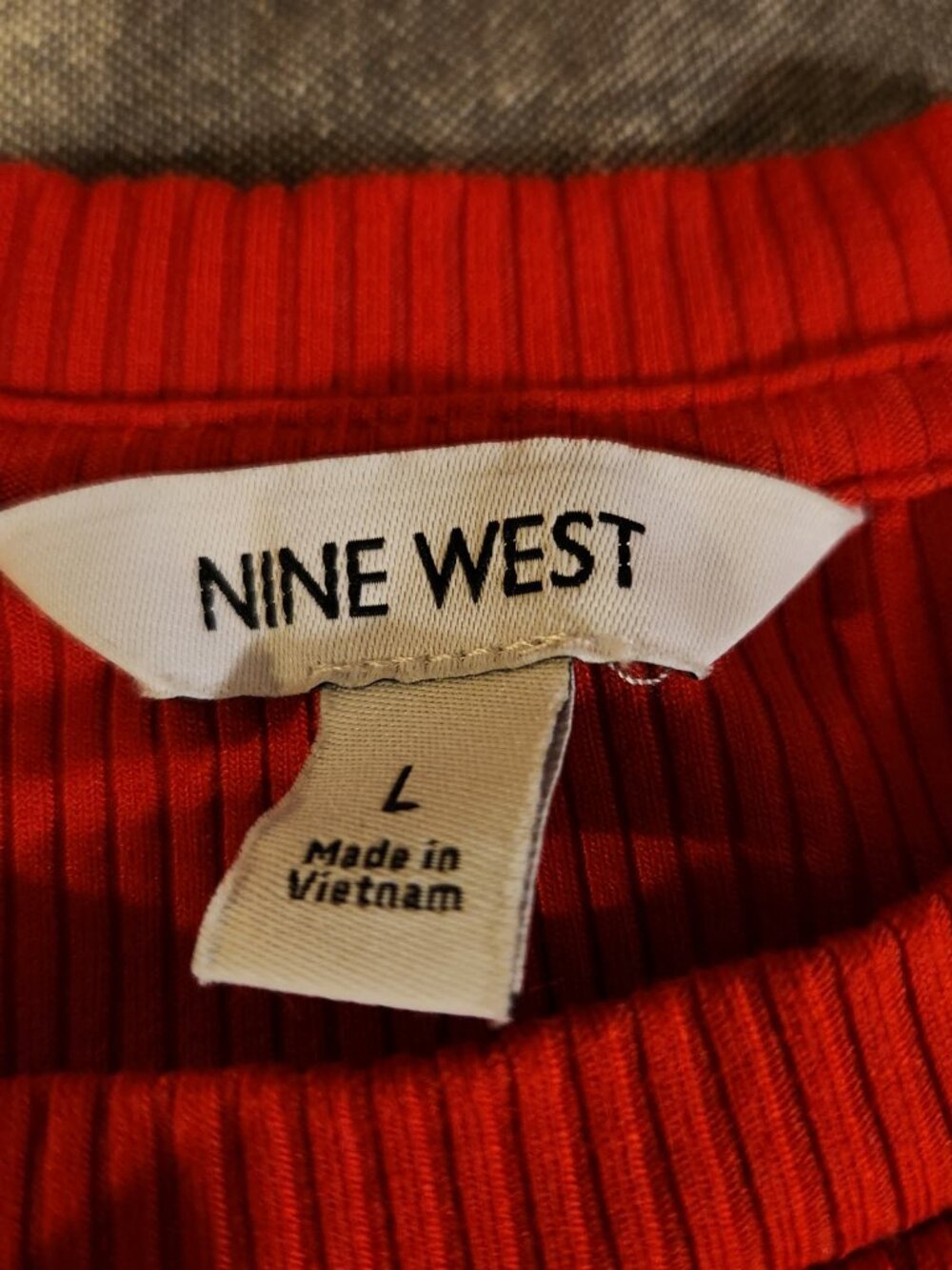 Nine West Ribbed Ruffle Sleeve Top - Picture 4 of 7